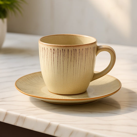 Mesa Agata Beige 2Cup & 2Saucer Set of 4