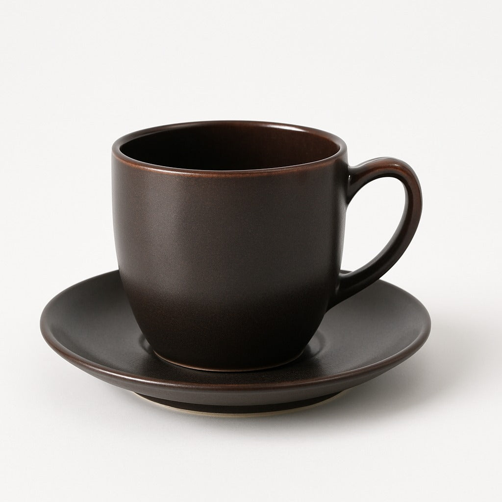 Mesa Brown Metallic 2Cup & 2Saucer Set of 4